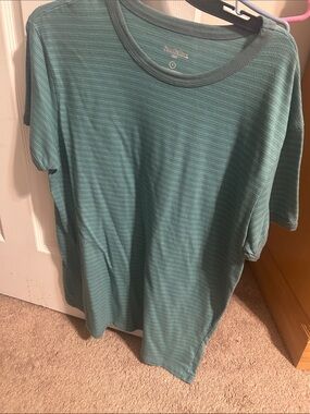 Goodfellow & Co Teal Striped Short-Sleeve Tee
